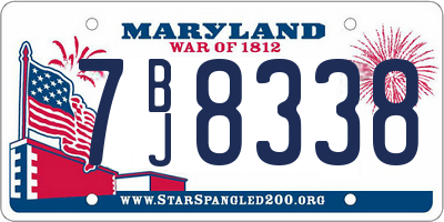MD license plate 7BJ8338