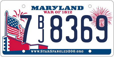 MD license plate 7BJ8369