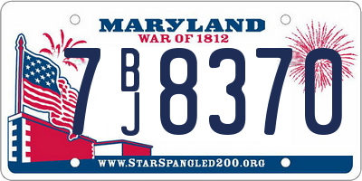 MD license plate 7BJ8370