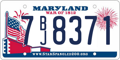 MD license plate 7BJ8371