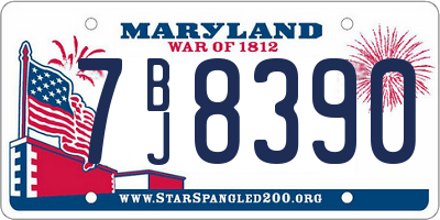 MD license plate 7BJ8390
