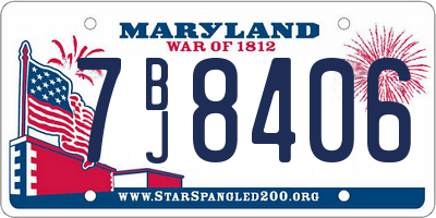 MD license plate 7BJ8406