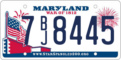 MD license plate 7BJ8445