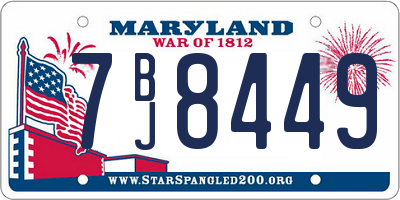 MD license plate 7BJ8449