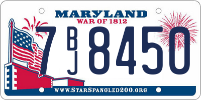 MD license plate 7BJ8450