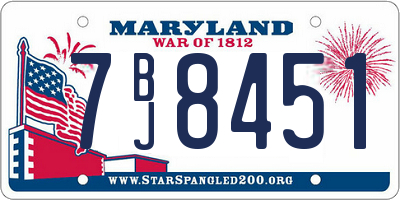 MD license plate 7BJ8451