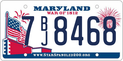 MD license plate 7BJ8468