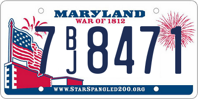 MD license plate 7BJ8471