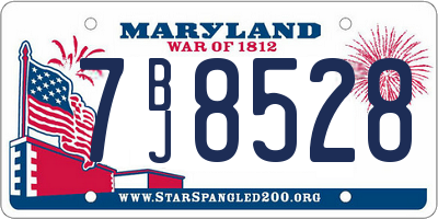 MD license plate 7BJ8528