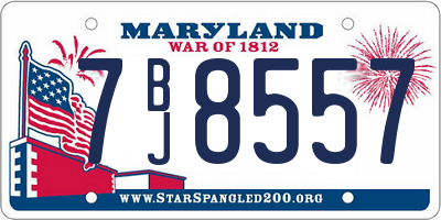 MD license plate 7BJ8557