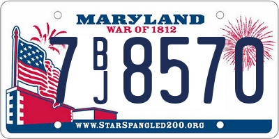 MD license plate 7BJ8570