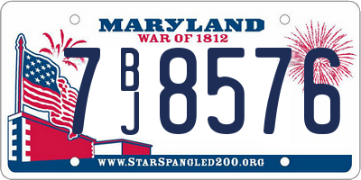 MD license plate 7BJ8576