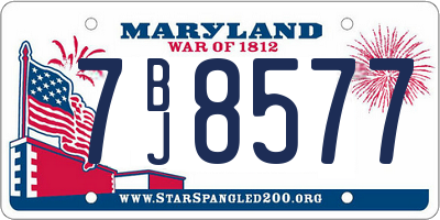 MD license plate 7BJ8577