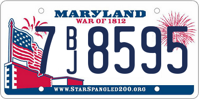 MD license plate 7BJ8595