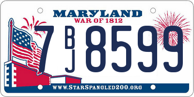 MD license plate 7BJ8599