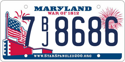 MD license plate 7BJ8686