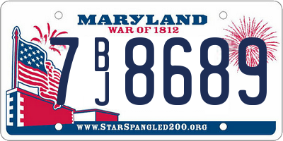 MD license plate 7BJ8689