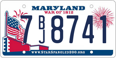 MD license plate 7BJ8741