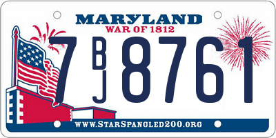 MD license plate 7BJ8761