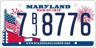 MD license plate 7BJ8776