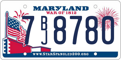 MD license plate 7BJ8780