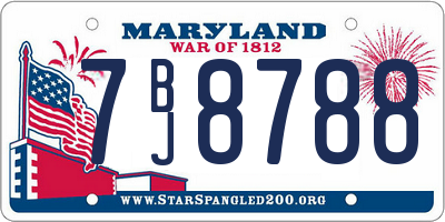 MD license plate 7BJ8788