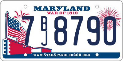 MD license plate 7BJ8790