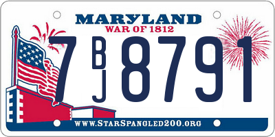 MD license plate 7BJ8791