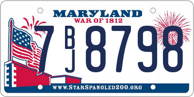 MD license plate 7BJ8798