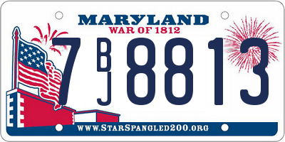 MD license plate 7BJ8813