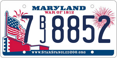 MD license plate 7BJ8852