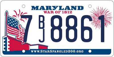 MD license plate 7BJ8861