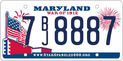 MD license plate 7BJ8887