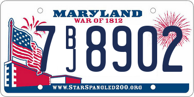 MD license plate 7BJ8902