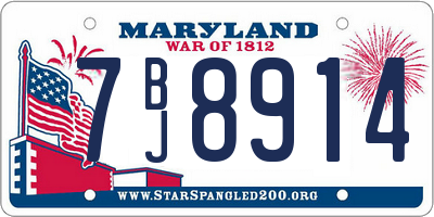 MD license plate 7BJ8914