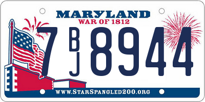 MD license plate 7BJ8944