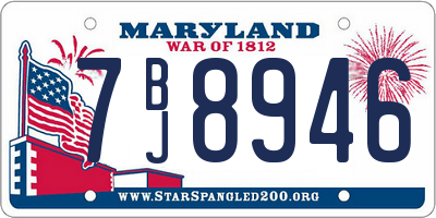 MD license plate 7BJ8946