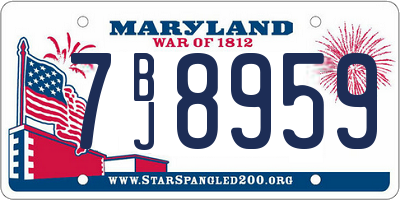 MD license plate 7BJ8959