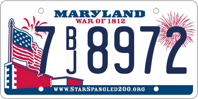 MD license plate 7BJ8972