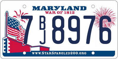MD license plate 7BJ8976