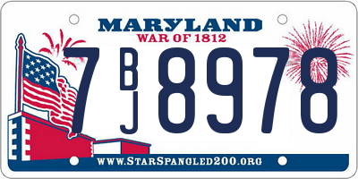 MD license plate 7BJ8978