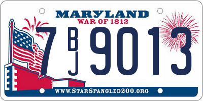 MD license plate 7BJ9013
