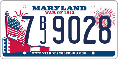 MD license plate 7BJ9028