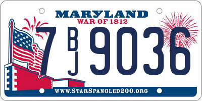 MD license plate 7BJ9036
