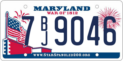 MD license plate 7BJ9046