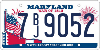 MD license plate 7BJ9052
