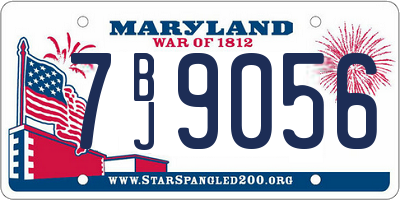 MD license plate 7BJ9056