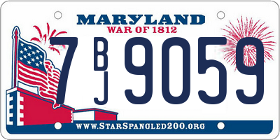 MD license plate 7BJ9059