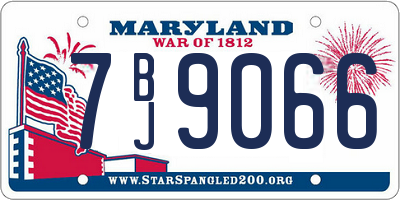 MD license plate 7BJ9066