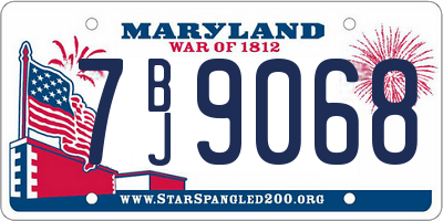 MD license plate 7BJ9068